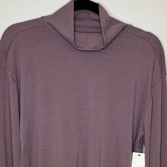 NWT DENVER HAYES Lilac Purple Mock Neck Jersey Knit Relaxed Long Sleeve Top XS-M - Picture 5 of 14